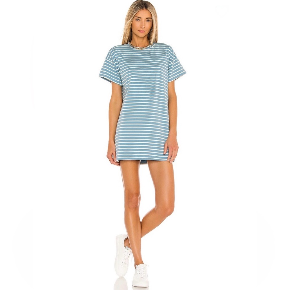 Superdown Revolve Katrina Striped T Shirt Dress Blue & White Size Small